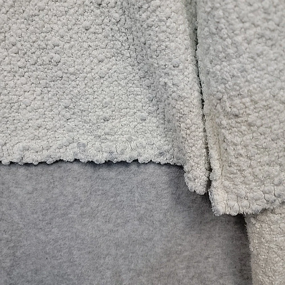 MANGO Womens XL Boucle Texture Knit Jewel Button‎ Cardigan Lady Sweater White